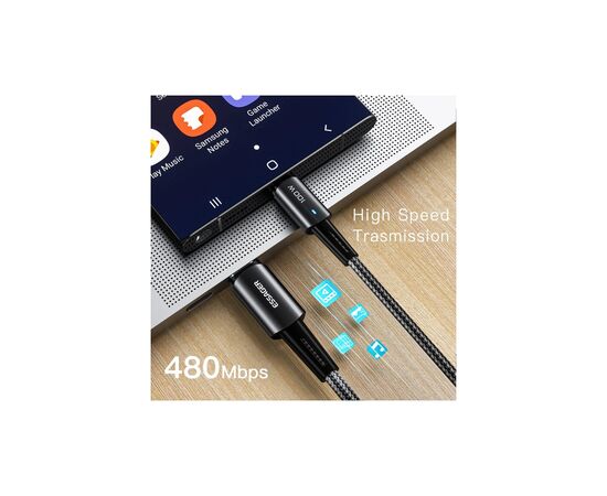 Дата кабель USB-C to USB-C 1.0m 100W black Essager (EXCTT1-CG01), изображение 4 Дата кабель USB-C to USB-C 1.0m 100W black Essager (EXCTT1-CG01), изображение 4