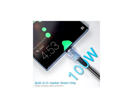 Дата кабель USB-C to USB-C 1.0m 100W black Essager (EXCTT1-CG01), изображение 5 Дата кабель USB-C to USB-C 1.0m 100W black Essager (EXCTT1-CG01), изображение 5