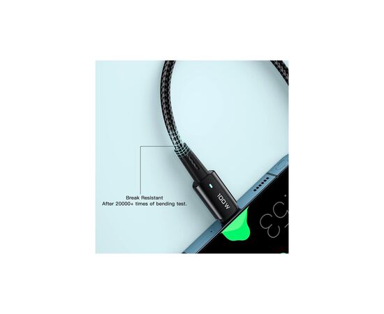 Дата кабель USB-C to USB-C 1.0m 100W black Essager (EXCTT1-CG01), изображение 6 Дата кабель USB-C to USB-C 1.0m 100W black Essager (EXCTT1-CG01), изображение 6