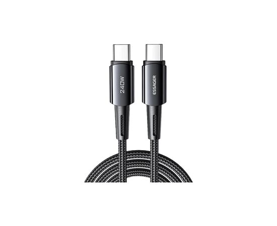 Дата кабель USB-C to USB-C 2.0m 240W Essager (EXCTT3-CGA0G-P), изображение 3 Дата кабель USB-C to USB-C 2.0m 240W Essager (EXCTT3-CGA0G-P), изображение 3