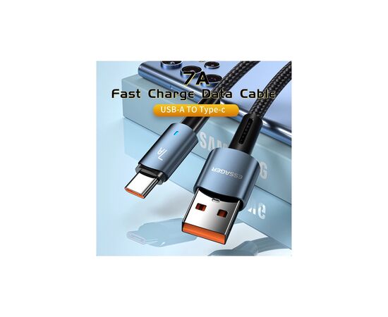 Дата кабель USB 2.0 AM to USB-C 2.0m 100W blue Essager (EXC7A-CGA03-P), изображение 3 Дата кабель USB 2.0 AM to USB-C 2.0m 100W blue Essager (EXC7A-CGA03-P), изображение 3