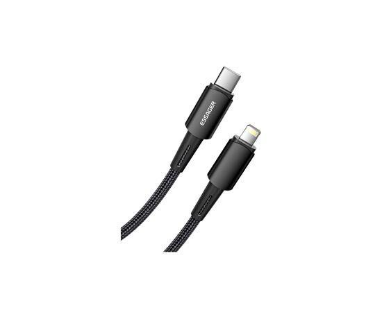 Дата кабель USB-C to Lightning 2.0m 20W black Essager (EXCTL-CGA01), изображение 3 Дата кабель USB-C to Lightning 2.0m 20W black Essager (EXCTL-CGA01), изображение 3