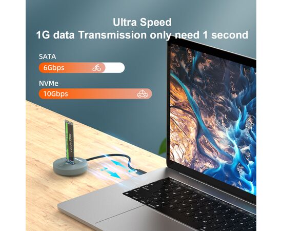 Док-станція для накопичувачів Maiwo M.2 NVMe/SATA SSD to USB3.2 Gen2 USB-C 10Gbps (K1698P2), зображення 2 Док-станція для накопичувачів Maiwo M.2 NVMe/SATA SSD to USB3.2 Gen2 USB-C 10Gbps (K1698P2), зображення 2