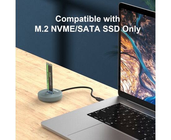 Док-станція для накопичувачів Maiwo M.2 NVMe/SATA SSD to USB3.2 Gen2 USB-C 10Gbps (K1698P2), зображення 3 Док-станція для накопичувачів Maiwo M.2 NVMe/SATA SSD to USB3.2 Gen2 USB-C 10Gbps (K1698P2), зображення 3