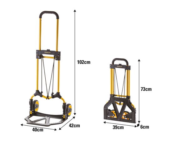 Тележка грузовая Stanley до 70кг, размер платформы 39х29см, вес 3,9кг (SXWT-FT580), изображение 13 Тележка грузовая Stanley до 70кг, размер платформы 39х29см, вес 3,9кг (SXWT-FT580), изображение 13
