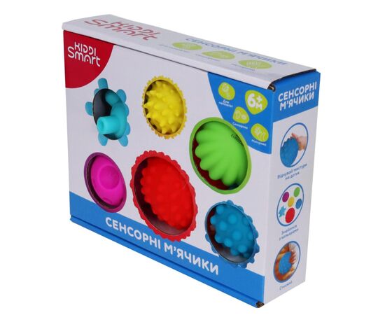Развивающая игрушка Kiddi Smart Сенсорные мячики (4434-KS), изображение 3 Развивающая игрушка Kiddi Smart Сенсорные мячики (4434-KS), изображение 3