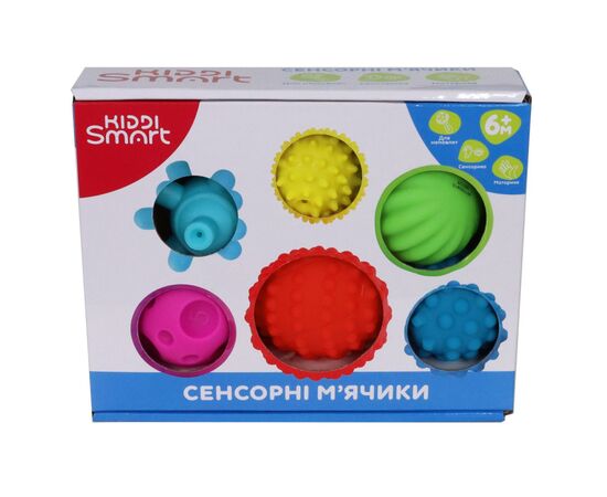 Развивающая игрушка Kiddi Smart Сенсорные мячики (4434-KS), изображение 4 Развивающая игрушка Kiddi Smart Сенсорные мячики (4434-KS), изображение 4