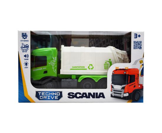 Спецтехніка TechnoDrive серії Big Truck – Сміттєвоз Scania (світло, звук) (6410KS), зображення 2 Спецтехніка TechnoDrive серії Big Truck – Сміттєвоз Scania (світло, звук) (6410KS), зображення 2
