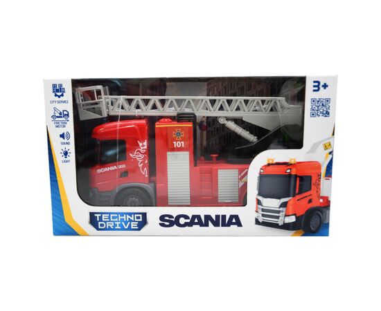 Спецтехніка TechnoDrive серії Big Truck – Пожежна машина Scania (світло, звук, функ. води) (6407KS), зображення 2 Спецтехніка TechnoDrive серії Big Truck – Пожежна машина Scania (світло, звук, функ. води) (6407KS), зображення 2