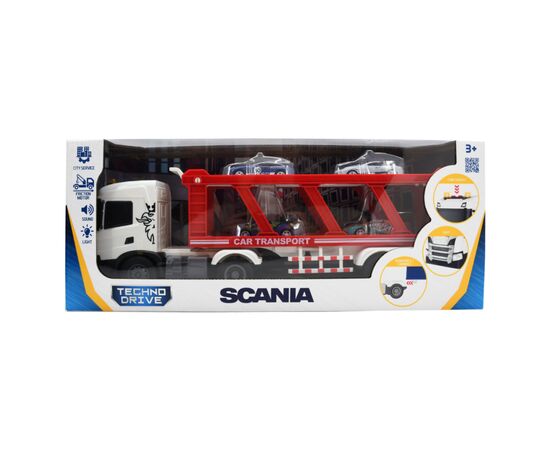 Спецтехніка TechnoDrive серії Large Truck – Автоперевізник Scania (4 машини, світло, звук) (6414KS), зображення 2 Спецтехніка TechnoDrive серії Large Truck – Автоперевізник Scania (4 машини, світло, звук) (6414KS), зображення 2