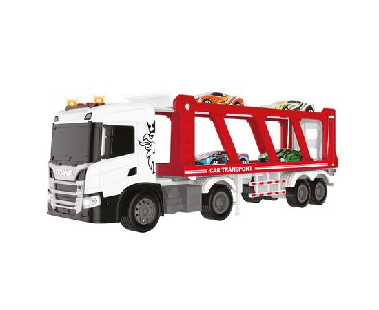 Спецтехніка TechnoDrive серії Large Truck – Автоперевізник Scania (4 машини, світло, звук) (6414KS) Спецтехніка TechnoDrive серії Large Truck – Автоперевізник Scania (4 машини, світло, звук) (6414KS)