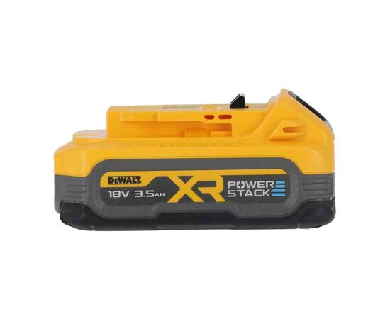 Аккумулятор к электроинструменту DeWALT 18V XR Li-lon PowerStack 3.5Ah, вес 0.54 кг (DCBP318), изображение 2 Аккумулятор к электроинструменту DeWALT 18V XR Li-lon PowerStack 3.5Ah, вес 0.54 кг (DCBP318), изображение 2