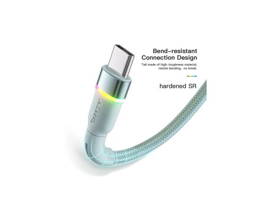 Дата кабель USB 2.0 AM to USB-C 1.0m 3A LED blue Essager (EXCT-XCD03), изображение 3 Дата кабель USB 2.0 AM to USB-C 1.0m 3A LED blue Essager (EXCT-XCD03), изображение 3