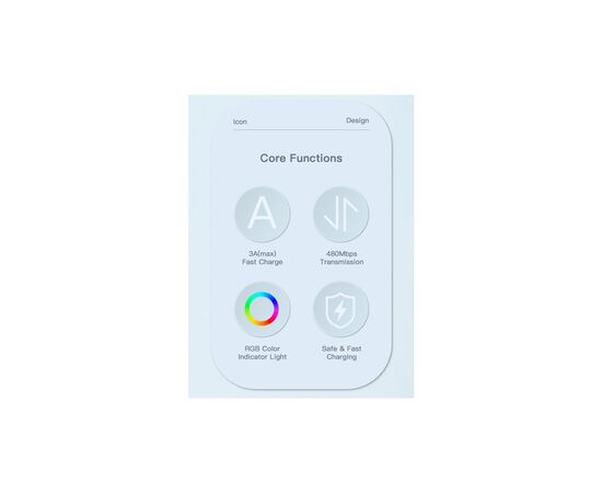 Дата кабель USB 2.0 AM to USB-C 1.0m 3A LED blue Essager (EXCT-XCD03), изображение 4 Дата кабель USB 2.0 AM to USB-C 1.0m 3A LED blue Essager (EXCT-XCD03), изображение 4