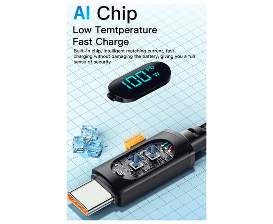 Дата кабель USB 2.0 AM to USB-C 1.0m 7A LED black Essager (EXCT-XY01-P), изображение 3 Дата кабель USB 2.0 AM to USB-C 1.0m 7A LED black Essager (EXCT-XY01-P), изображение 3