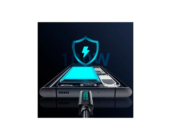 Дата кабель USB 2.0 AM to USB-C 1.0m 7A LED black Essager (EXCT-XY01-P), изображение 6 Дата кабель USB 2.0 AM to USB-C 1.0m 7A LED black Essager (EXCT-XY01-P), изображение 6
