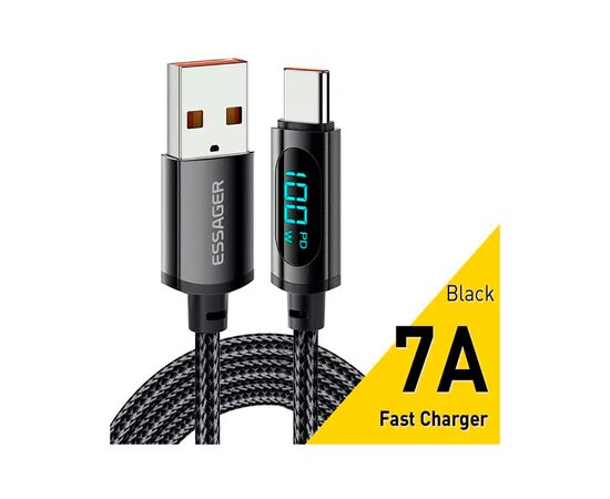 Дата кабель USB 2.0 AM to USB-C 1.0m 7A LED black Essager (EXCT-XY01-P) Дата кабель USB 2.0 AM to USB-C 1.0m 7A LED black Essager (EXCT-XY01-P)