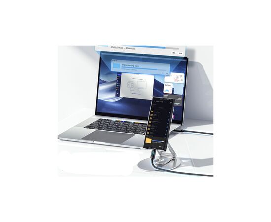 Дата кабель USB 2.0 AM to USB-C 2.0m 7A LED black Essager (EXCT-XYA01-P), изображение 4 Дата кабель USB 2.0 AM to USB-C 2.0m 7A LED black Essager (EXCT-XYA01-P), изображение 4