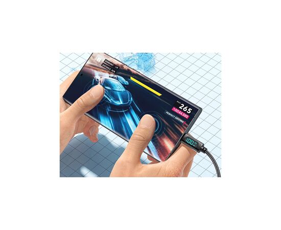 Дата кабель USB 2.0 AM to USB-C 2.0m 7A LED black Essager (EXCT-XYA01-P), изображение 5 Дата кабель USB 2.0 AM to USB-C 2.0m 7A LED black Essager (EXCT-XYA01-P), изображение 5