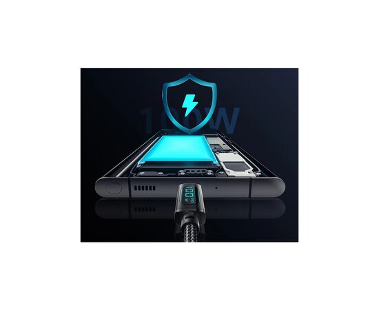 Дата кабель USB 2.0 AM to USB-C 2.0m 7A LED black Essager (EXCT-XYA01-P), изображение 7 Дата кабель USB 2.0 AM to USB-C 2.0m 7A LED black Essager (EXCT-XYA01-P), изображение 7