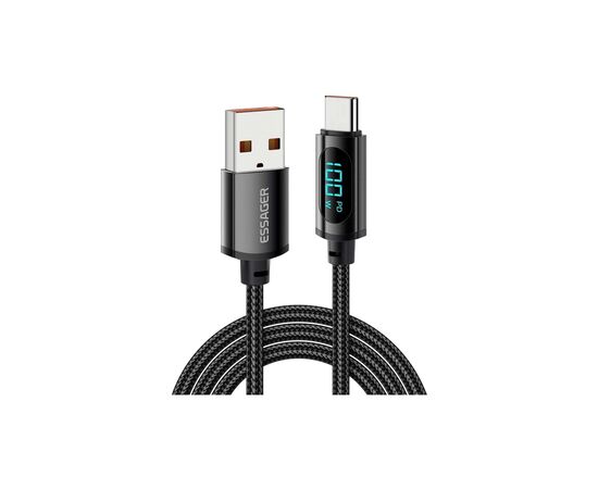 Дата кабель USB 2.0 AM to USB-C 2.0m 7A LED black Essager (EXCT-XYA01-P) Дата кабель USB 2.0 AM to USB-C 2.0m 7A LED black Essager (EXCT-XYA01-P)