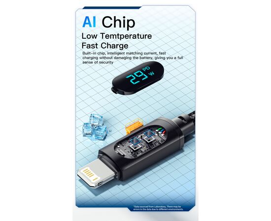 Дата кабель USB-C to Lightning 1.0m 29W LED black Essager (EXCTL-XY01-P), изображение 10 Дата кабель USB-C to Lightning 1.0m 29W LED black Essager (EXCTL-XY01-P), изображение 10