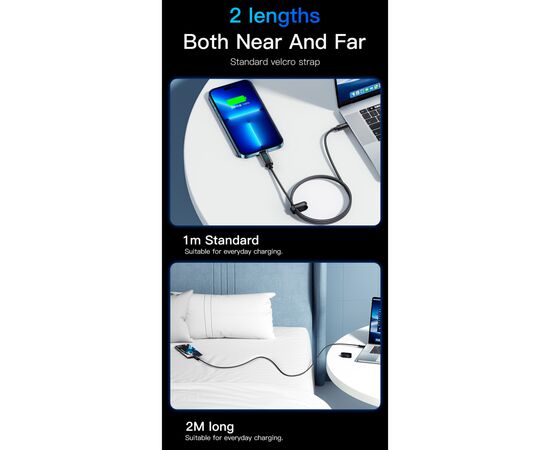Дата кабель USB-C to Lightning 1.0m 29W LED black Essager (EXCTL-XY01-P), изображение 12 Дата кабель USB-C to Lightning 1.0m 29W LED black Essager (EXCTL-XY01-P), изображение 12