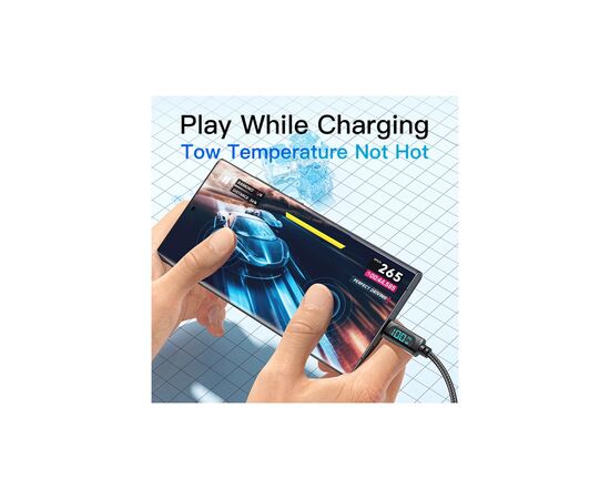 Дата кабель USB-C to USB-C 1.0m 100W LED black Essager (EXCTT1-XY01-P), изображение 6 Дата кабель USB-C to USB-C 1.0m 100W LED black Essager (EXCTT1-XY01-P), изображение 6