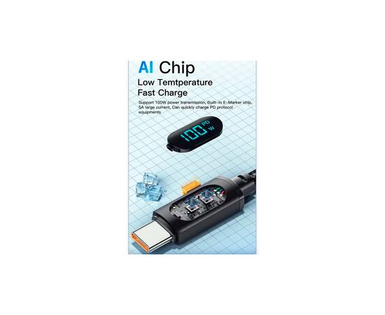 Дата кабель USB-C to USB-C 2.0m 100W LED black Essager (EXCTT1-XYA01-P), изображение 8 Дата кабель USB-C to USB-C 2.0m 100W LED black Essager (EXCTT1-XYA01-P), изображение 8