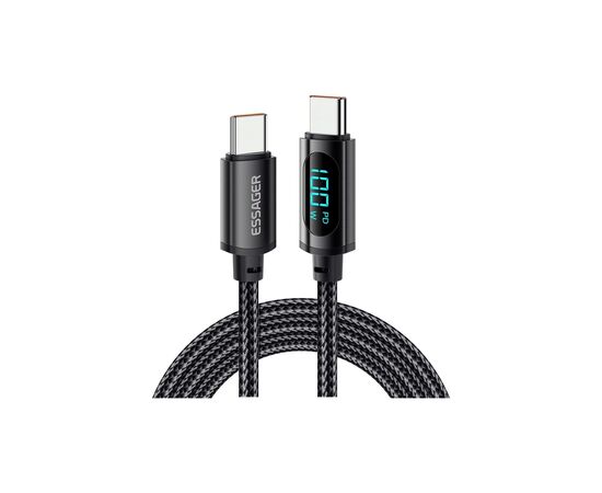 Дата кабель USB-C to USB-C 2.0m 100W LED black Essager (EXCTT1-XYA01-P)