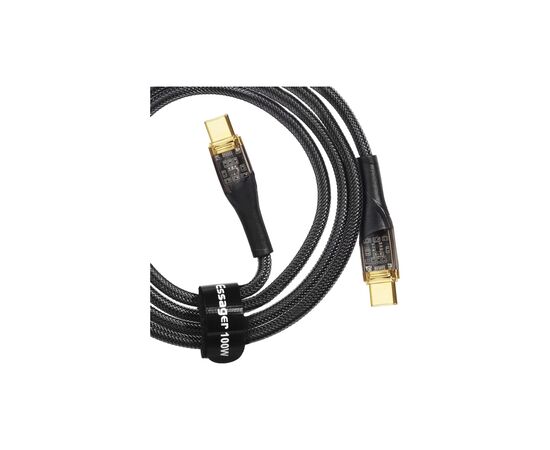 Дата кабель USB-C to USB-C 2.0m 100W black Essager (EXCTT1-XJA01-P), изображение 2 Дата кабель USB-C to USB-C 2.0m 100W black Essager (EXCTT1-XJA01-P), изображение 2
