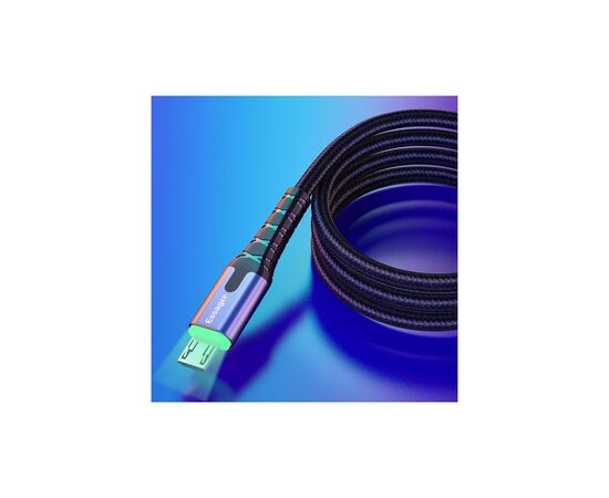Дата кабель USB 2.0 AM to Micro 5P 1.0m 2.4A LED black Essager (EXCM-XG0G), изображение 3 Дата кабель USB 2.0 AM to Micro 5P 1.0m 2.4A LED black Essager (EXCM-XG0G), изображение 3