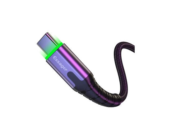 Дата кабель USB 2.0 AM to USB-C 2.0m 3A LED black Essager (EXCT-XGA0G), изображение 2 Дата кабель USB 2.0 AM to USB-C 2.0m 3A LED black Essager (EXCT-XGA0G), изображение 2