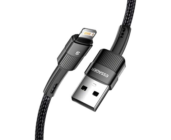 Дата кабель USB 2.0 AM to Lightning 2.0m 2.4A black Essager (EXCL-XCA01), изображение 2 Дата кабель USB 2.0 AM to Lightning 2.0m 2.4A black Essager (EXCL-XCA01), изображение 2