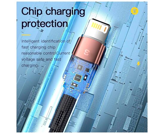 Дата кабель USB 2.0 AM to Lightning 2.0m 2.4A black Essager (EXCL-XCA01), изображение 6 Дата кабель USB 2.0 AM to Lightning 2.0m 2.4A black Essager (EXCL-XCA01), изображение 6