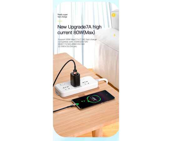 Дата кабель USB 2.0 AM to USB-C 3.0m 7A black Essager (EXCT-XCC01), изображение 4 Дата кабель USB 2.0 AM to USB-C 3.0m 7A black Essager (EXCT-XCC01), изображение 4