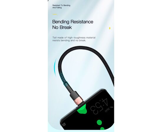 Дата кабель USB 2.0 AM to USB-C 3.0m 7A black Essager (EXCT-XCC01), изображение 8 Дата кабель USB 2.0 AM to USB-C 3.0m 7A black Essager (EXCT-XCC01), изображение 8