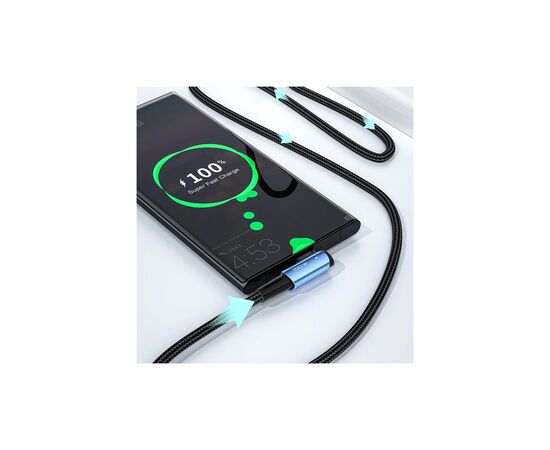 Дата кабель USB-C to USB-C 2.0m 100W 90° corner black Essager (EXCTT1-CGWTA01), изображение 2 Дата кабель USB-C to USB-C 2.0m 100W 90° corner black Essager (EXCTT1-CGWTA01), изображение 2