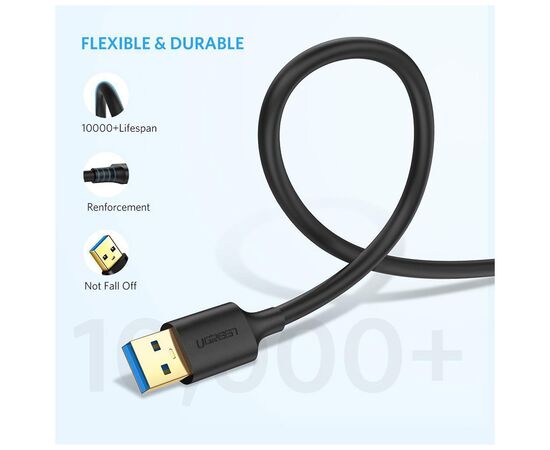 Дата кабель USB 3.0 AM/AM 1.0m US128 black Ugreen (10370), зображення 3 Дата кабель USB 3.0 AM/AM 1.0m US128 black Ugreen (10370), зображення 3