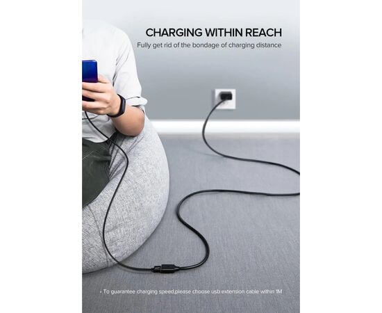 Дата кабель USB 3.0 AM/AF 1.0m US129 black Ugreen (10368), изображение 7 Дата кабель USB 3.0 AM/AF 1.0m US129 black Ugreen (10368), изображение 7