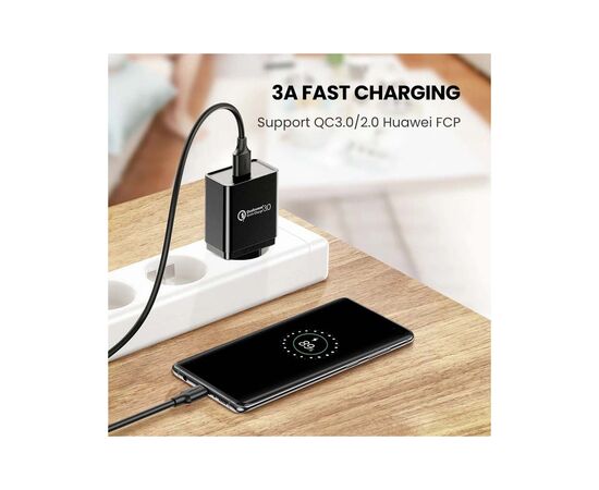 Дата кабель USB 3.0 AM to USB-C 0.5m 3A US184 black Ugreen (20881), изображение 3 Дата кабель USB 3.0 AM to USB-C 0.5m 3A US184 black Ugreen (20881), изображение 3