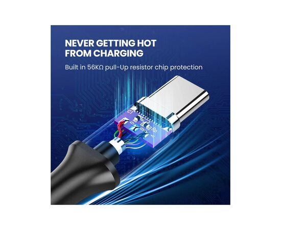 Дата кабель USB 3.0 AM to USB-C 0.5m 3A US184 black Ugreen (20881), изображение 5 Дата кабель USB 3.0 AM to USB-C 0.5m 3A US184 black Ugreen (20881), изображение 5