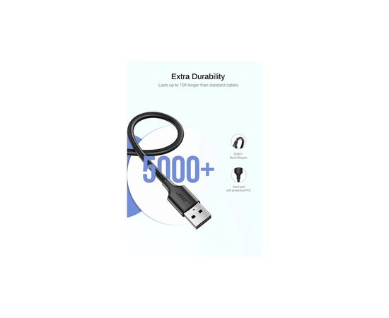 Дата кабель USB 2.0 AM to Micro 5P 0.5m 2A US289 black Ugreen (60135), изображение 6 Дата кабель USB 2.0 AM to Micro 5P 0.5m 2A US289 black Ugreen (60135), изображение 6