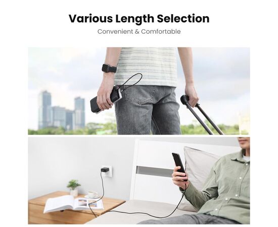 Дата кабель USB 2.0 AM to Micro 5P 0.5m 2A US290 black Ugreen (60145), зображення 7 Дата кабель USB 2.0 AM to Micro 5P 0.5m 2A US290 black Ugreen (60145), зображення 7