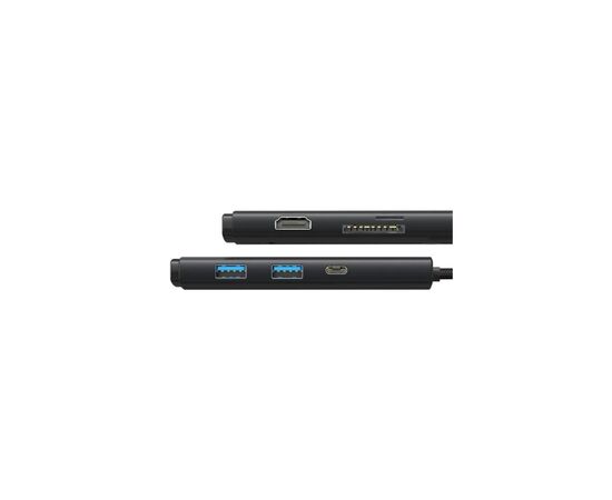 Концентратор Baseus USB-C 6-in-1 HDMI + 2xUSB 3.0 + USB-C + SD/TF black (WKQX050001), изображение 4 Концентратор Baseus USB-C 6-in-1 HDMI + 2xUSB 3.0 + USB-C + SD/TF black (WKQX050001), изображение 4