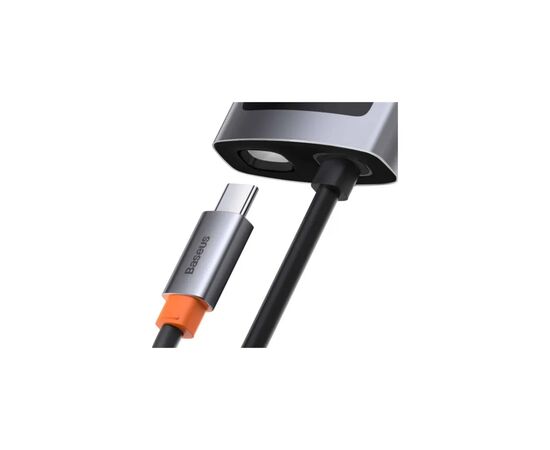 Концентратор Baseus USB-C 4-in-1 3xUSB 3.0 + RJ45 1000Mbps gray (WKWG070113), изображение 4 Концентратор Baseus USB-C 4-in-1 3xUSB 3.0 + RJ45 1000Mbps gray (WKWG070113), изображение 4