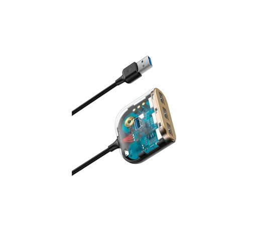Концентратор Baseus USB 3.0 to 1xUSB 3.0 + 3xUSB 2.0 1.0m (CAHUB-AY01), изображение 3 Концентратор Baseus USB 3.0 to 1xUSB 3.0 + 3xUSB 2.0 1.0m (CAHUB-AY01), изображение 3