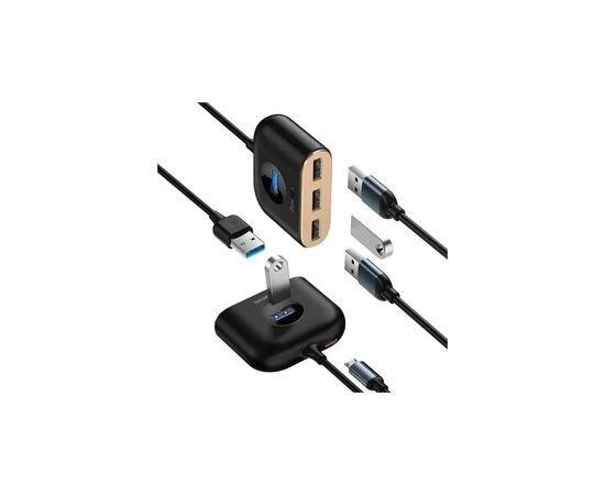 Концентратор Baseus USB 3.0 to 1xUSB 3.0 + 3xUSB 2.0 1.0m (CAHUB-AY01), изображение 4 Концентратор Baseus USB 3.0 to 1xUSB 3.0 + 3xUSB 2.0 1.0m (CAHUB-AY01), изображение 4