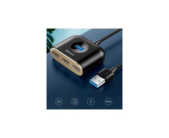 Концентратор Baseus USB 3.0 to 1xUSB 3.0 + 3xUSB 2.0 1.0m (CAHUB-AY01), изображение 6 Концентратор Baseus USB 3.0 to 1xUSB 3.0 + 3xUSB 2.0 1.0m (CAHUB-AY01), изображение 6