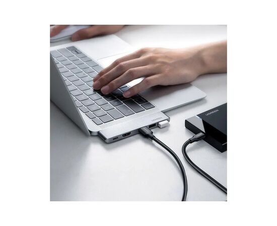 Концентратор Ugreen 2xUSB-C to 3xUSB 3.0 + HDMI + USB-C CM251 gray (60559), изображение 8 Концентратор Ugreen 2xUSB-C to 3xUSB 3.0 + HDMI + USB-C CM251 gray (60559), изображение 8